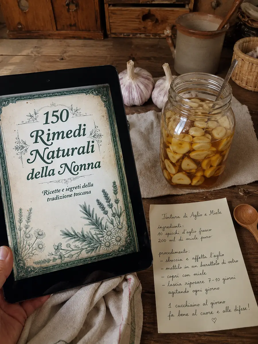Tintura di aglio e miele preparata seguendo il libro